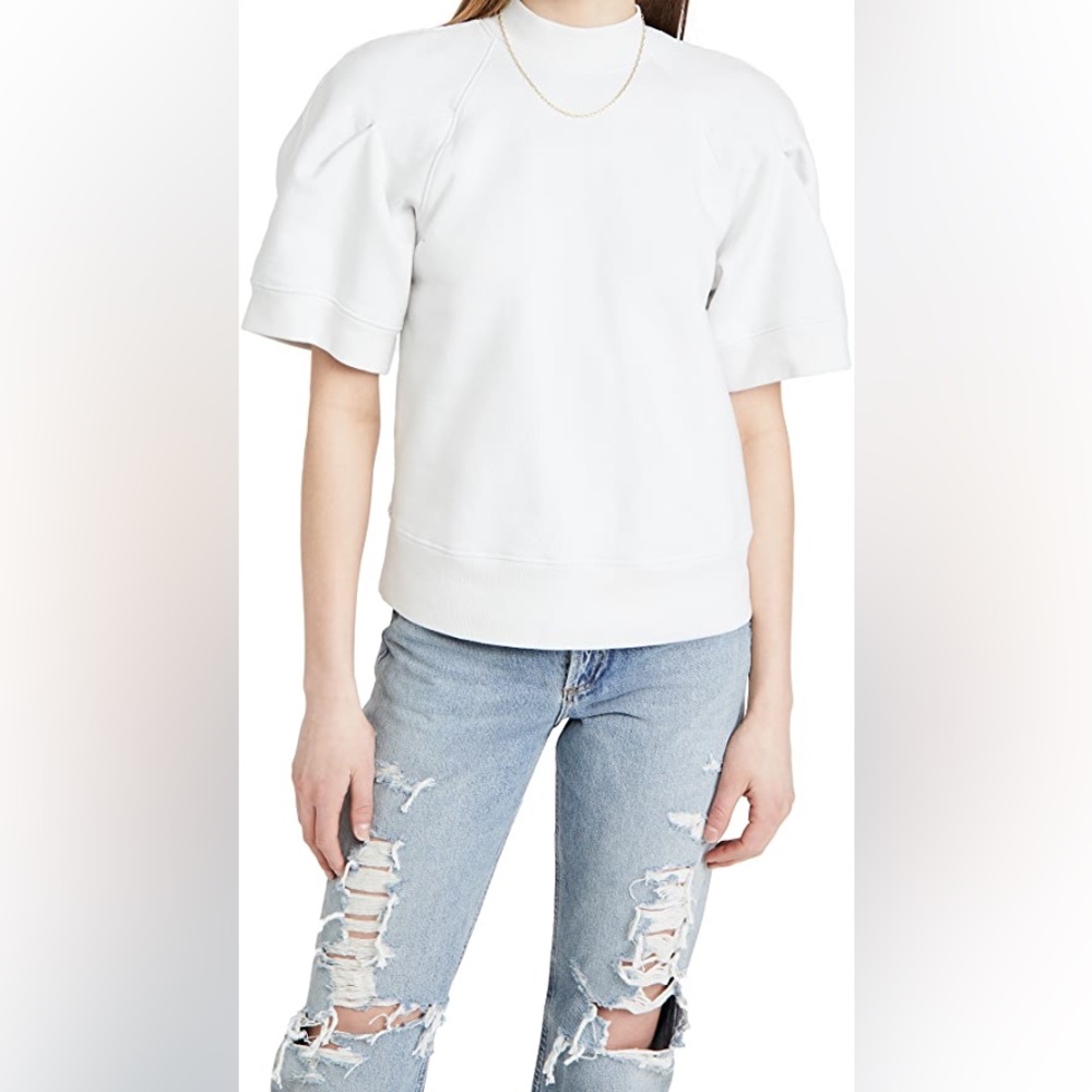 New Agolde Round Shoulder Half Sleeve Boxy Sweatshirt Size Small